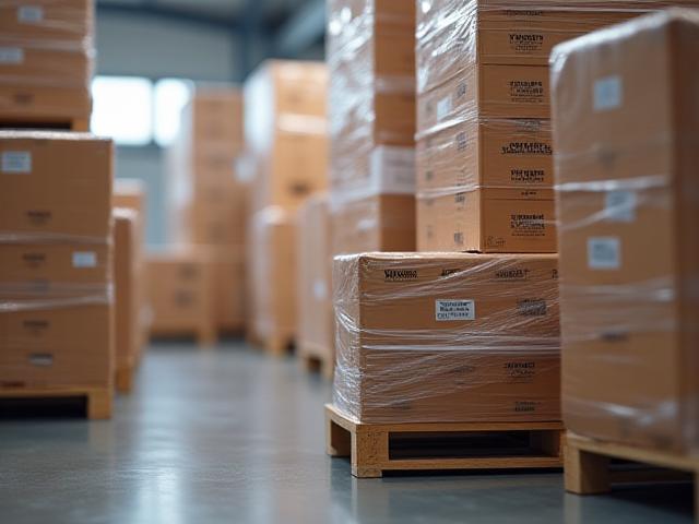 Warehouse worker scanning pallets for LTL consolidation