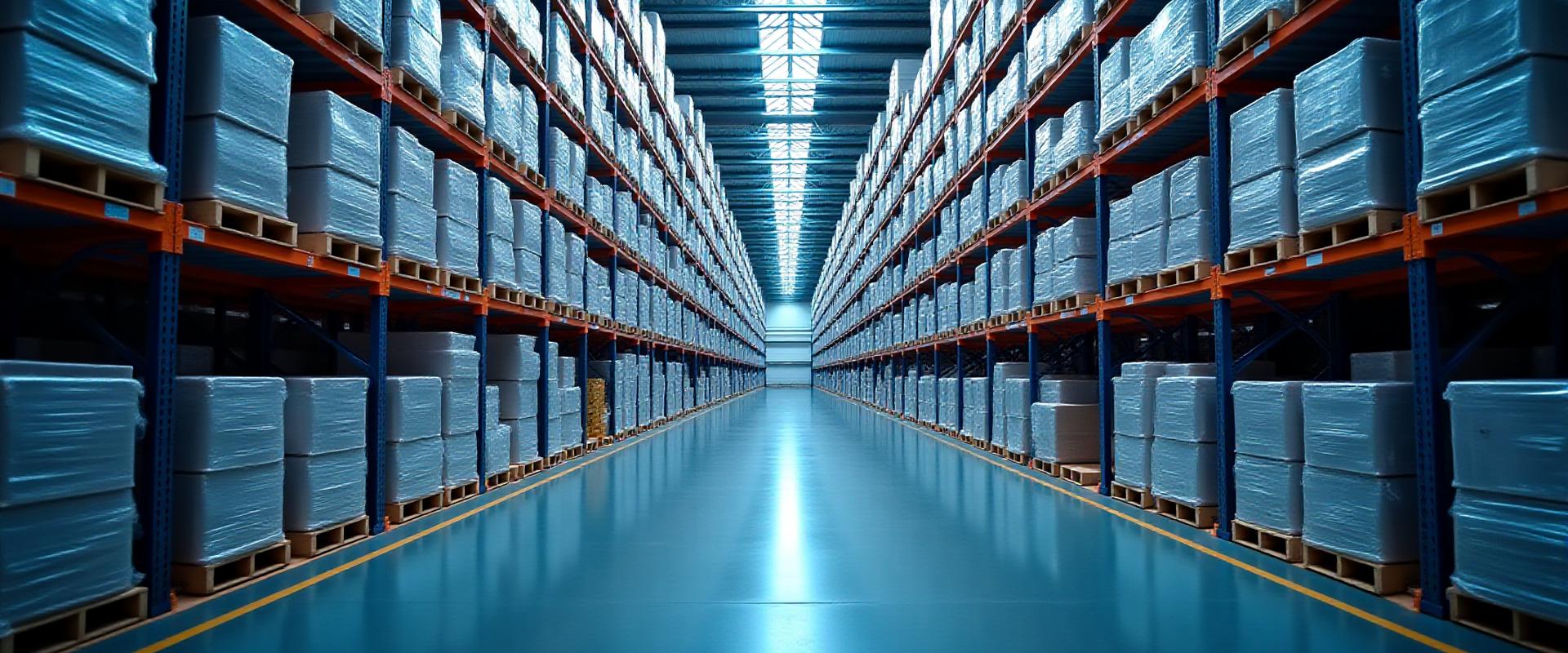 Clean, modern warehouse facility in Columbus with organized racking systems