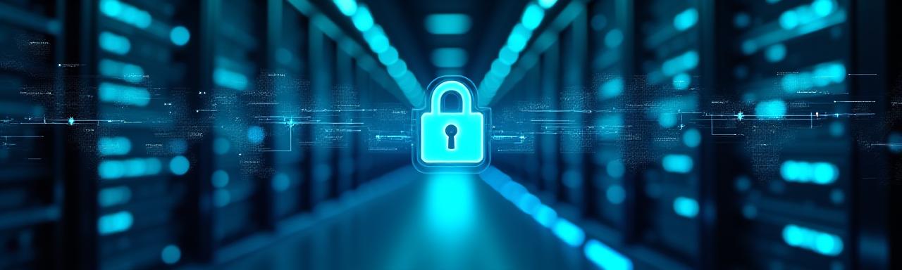 Conceptual representation of high-security data encryption for logistics network management.